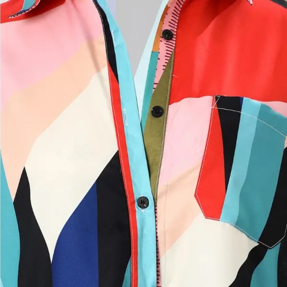 Geo-Print Shirt Dress - Picture 5 of 5